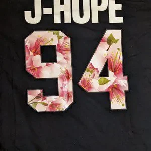 BTS J-Hope 94 Floral Number Jersey Back Black T-Shirt K-pop Size Medium